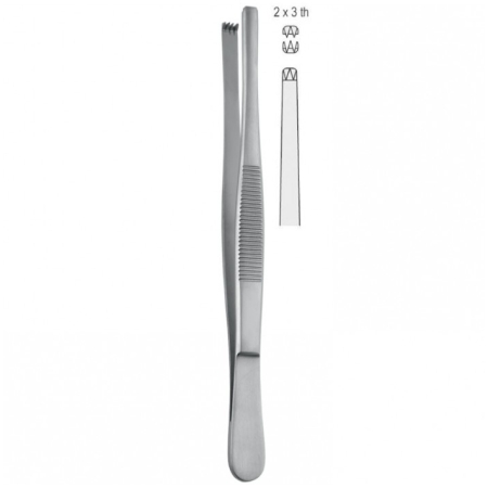 Pęseta 2x3 zęby 20 cm