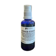 Blue spray bottle with a white nozzle cap and a white label containing Polish text on the label.